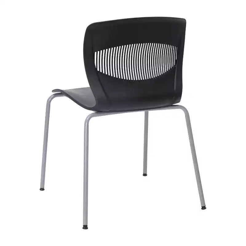 Chaise empilable ergonomique Flash Furniture série HERCULES de qualité commerciale, capacité de 350 kg, avec support lombaire et cadre en acier