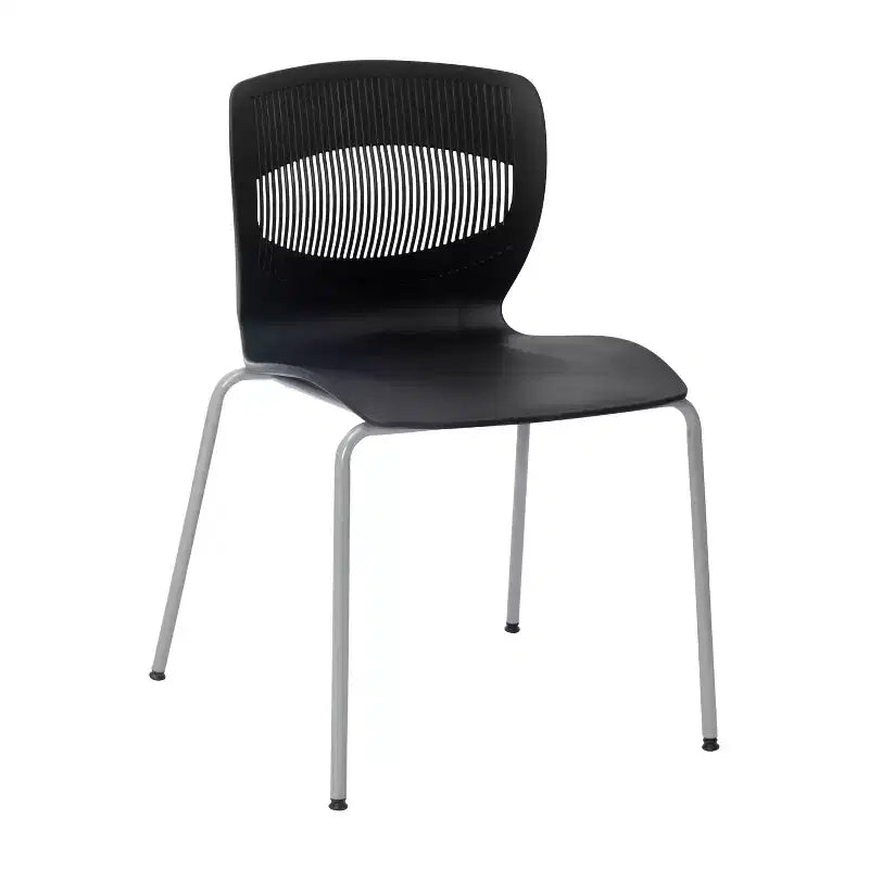 Chaise empilable ergonomique Flash Furniture série HERCULES de qualité commerciale, capacité de 350 kg, avec support lombaire et cadre en acier