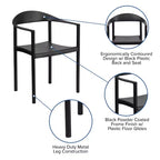 Flash Furniture Lot de 4 Chaises empilables de Café en Plastique Série HERCULES, Capacité 450 kg
