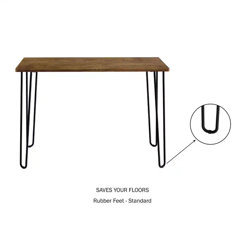 Bureau industriel moderne Hastings Home avec pieds en épingle, aspect grain de bois et accents en acier, mobilier de bureau à domicile