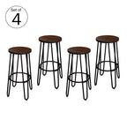 Lavish Home Set of 4 Modern Farmhouse Counter Height Stools, 24 in. Backless Bar Stools with Hairpin Legs, Wood Seat for Kitchen or Dining Room