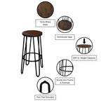Lavish Home Lot de 4 tabourets de bar modernes de style ferme de hauteur comptoir, 61 cm, sans dossier, avec pieds en épingle à cheveux, assise en bois pour cuisine ou salle à manger