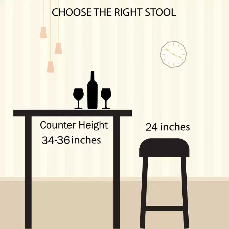 Lavish Home Lot de 4 tabourets de bar modernes de style ferme de hauteur comptoir, 61 cm, sans dossier, avec pieds en épingle à cheveux, assise en bois pour cuisine ou salle à manger