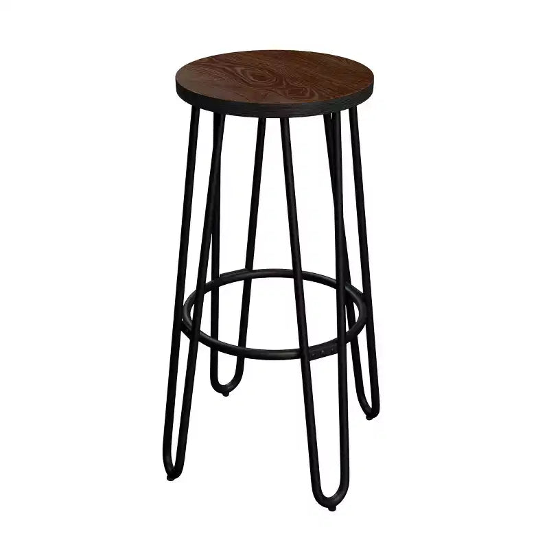 Lavish Home Lot de 4 tabourets de bar modernes de style ferme de hauteur comptoir, 61 cm, sans dossier, avec pieds en épingle à cheveux, assise en bois pour cuisine ou salle à manger