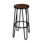 Lavish Home Lot de 4 tabourets de bar modernes de style ferme de hauteur comptoir, 61 cm, sans dossier, avec pieds en épingle à cheveux, assise en bois pour cuisine ou salle à manger