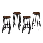 Lavish Home Lot de 4 tabourets de bar modernes de style ferme de hauteur comptoir, 61 cm, sans dossier, avec pieds en épingle à cheveux, assise en bois pour cuisine ou salle à manger