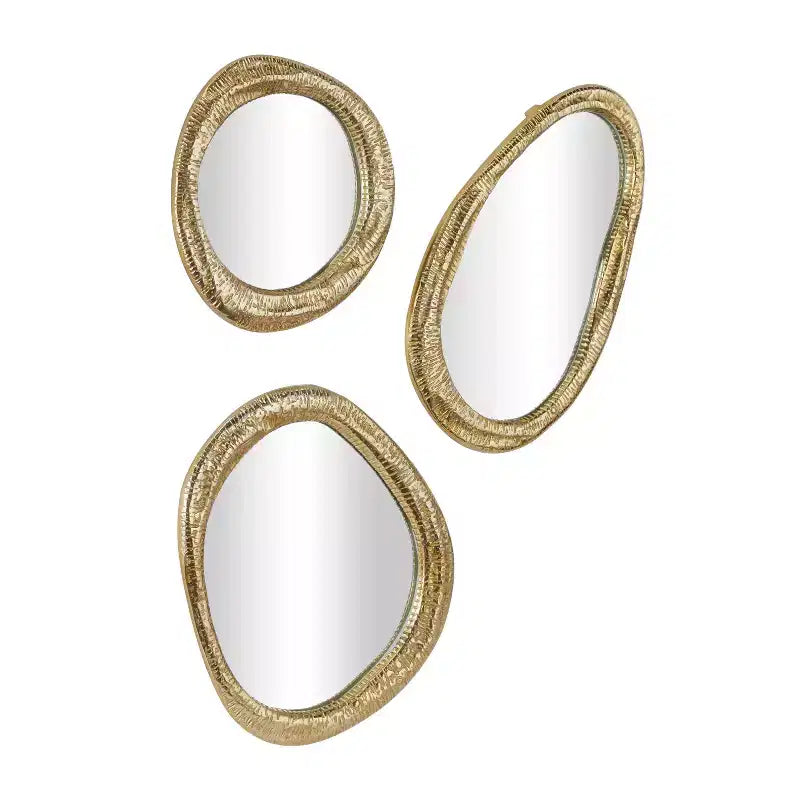 Lot de 3 miroirs muraux abstraits en aluminium - Olivia & May