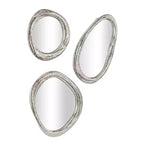 Lot de 3 miroirs muraux abstraits en aluminium - Olivia & May