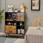 Buffet industriel Costway, meuble de rangement avec tiroirs et casiers