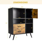 Buffet industriel Costway, meuble de rangement avec tiroirs et casiers