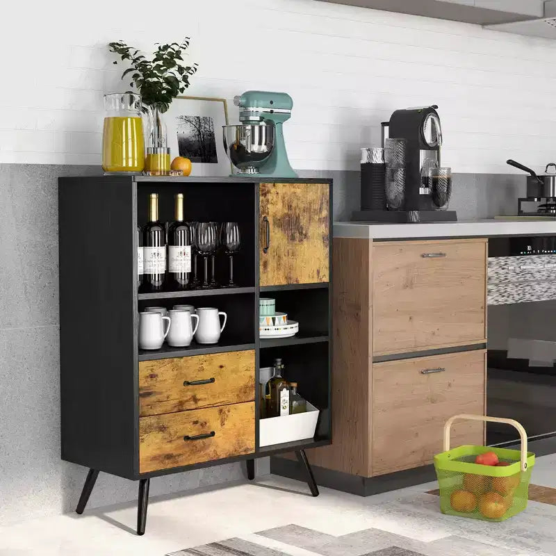 Buffet industriel Costway, meuble de rangement avec tiroirs et casiers