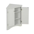 Meuble de rangement d'angle de salle de bain rustique avec étagères réglables, meuble au sol en bois autoportant - ModernLuxe