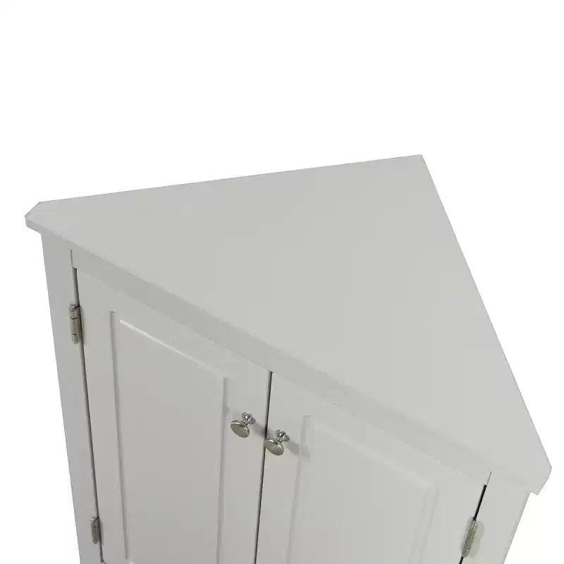 Meuble de rangement d'angle de salle de bain rustique avec étagères réglables, meuble au sol en bois autoportant - ModernLuxe