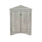 Meuble de rangement d'angle de salle de bain rustique avec étagères réglables, meuble au sol en bois autoportant - ModernLuxe