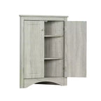 Meuble de rangement d'angle de salle de bain rustique avec étagères réglables, meuble au sol en bois autoportant - ModernLuxe