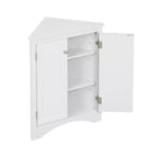 Meuble de rangement d'angle de salle de bain rustique avec étagères réglables, meuble au sol en bois autoportant - ModernLuxe