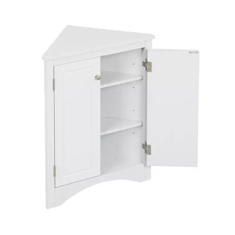 Meuble de rangement d'angle de salle de bain rustique avec étagères réglables, meuble au sol en bois autoportant - ModernLuxe