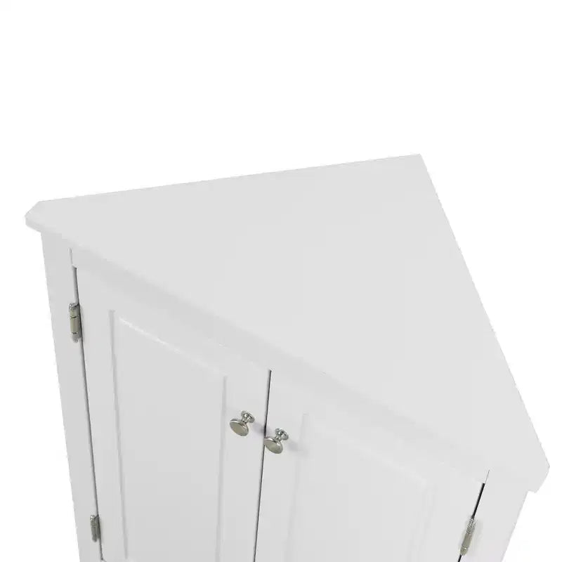 Meuble de rangement d'angle de salle de bain rustique avec étagères réglables, meuble au sol en bois autoportant - ModernLuxe
