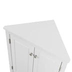 Meuble de rangement d'angle de salle de bain rustique avec étagères réglables, meuble au sol en bois autoportant - ModernLuxe