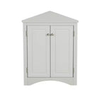 Meuble de rangement d'angle de salle de bain rustique avec étagères réglables, meuble au sol en bois autoportant - ModernLuxe