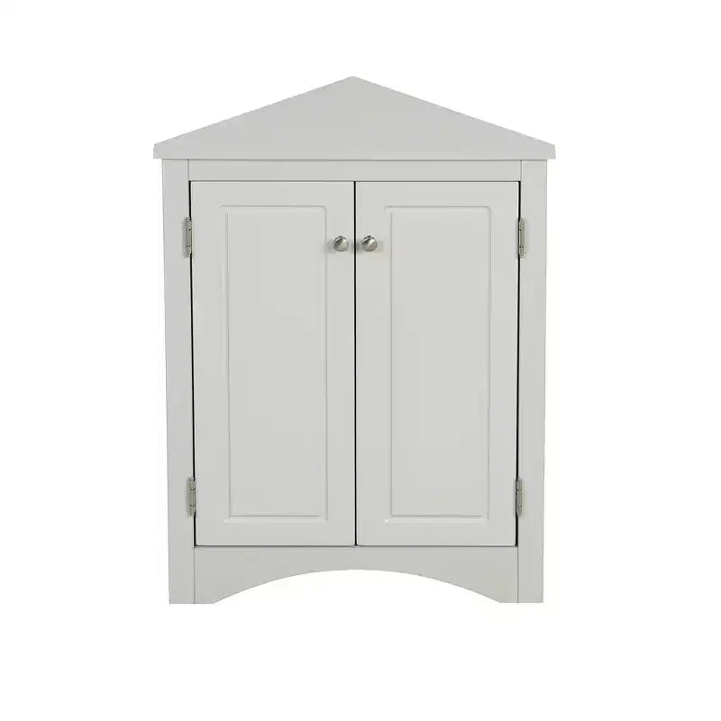 Meuble de rangement d'angle de salle de bain rustique avec étagères réglables, meuble au sol en bois autoportant - ModernLuxe