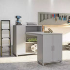 Bureau de loisirs créatifs RealRooms Basin avec étagères ouvertes et armoire de rangement