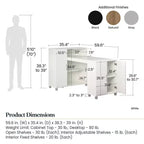 Bureau de loisirs créatifs RealRooms Basin avec étagères ouvertes et armoire de rangement