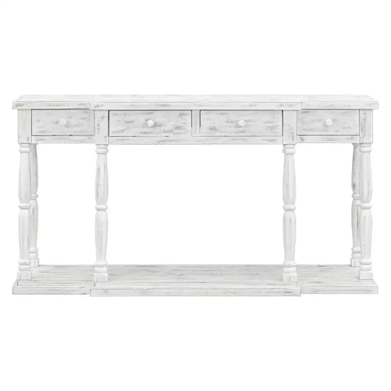 Console Rétro Senior avec 4 tiroirs de rangement frontaux et 1 étagère – ModernLuxe