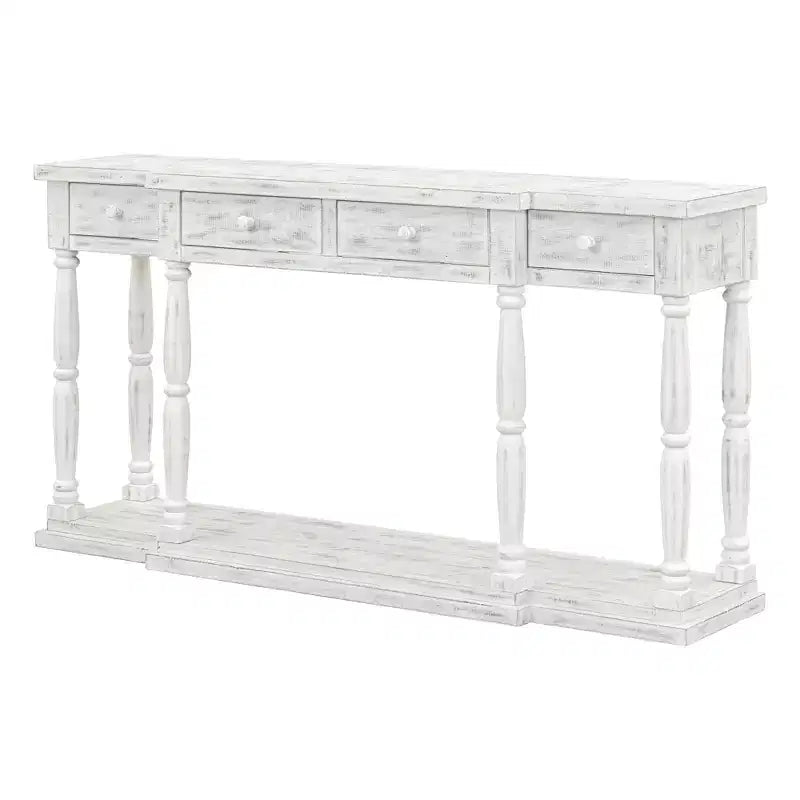 Console Rétro Senior avec 4 tiroirs de rangement frontaux et 1 étagère – ModernLuxe