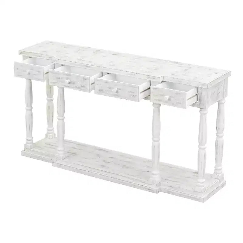 Console Rétro Senior avec 4 tiroirs de rangement frontaux et 1 étagère – ModernLuxe