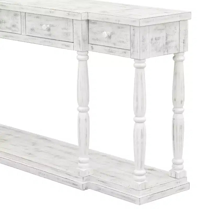 Console Rétro Senior avec 4 tiroirs de rangement frontaux et 1 étagère – ModernLuxe