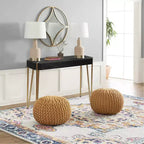 Table console et d'entrée LuxenHome en bois noir et métal doré