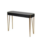 Table console et d'entrée LuxenHome en bois noir et métal doré