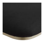 Tabouret de bar pivotant en métal 55 Downing Street, or champagne, hauteur 29 pouces, avec coussin noir de style Mid-Century Modern, dossier et repose-pieds pour comptoir de cuisine ou îlot