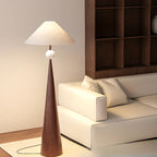 Lampadaire contemporain en métal conique avec abat-jour en tissu