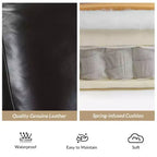 Lot de 2 fauteuils inclinables modernes en cuir véritable Theresa avec garniture cloutée pour le salon et la chambre à coucher | ART OF LIVING DESIGNS