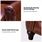 Lot de 2 fauteuils inclinables modernes en cuir véritable Theresa avec garniture cloutée pour le salon et la chambre à coucher | ART OF LIVING DESIGNS
