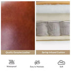 Lot de 2 fauteuils inclinables modernes en cuir véritable Theresa avec garniture cloutée pour le salon et la chambre à coucher | ART OF LIVING DESIGNS