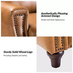Lot de 2 fauteuils inclinables modernes en cuir véritable Theresa avec garniture cloutée pour le salon et la chambre à coucher | ART OF LIVING DESIGNS