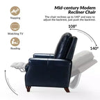 Lot de 2 fauteuils inclinables modernes en cuir véritable Theresa avec garniture cloutée pour le salon et la chambre à coucher | ART OF LIVING DESIGNS