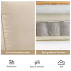 Lot de 2 fauteuils inclinables modernes en cuir véritable Theresa avec garniture cloutée pour le salon et la chambre à coucher | ART OF LIVING DESIGNS