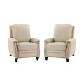 Lot de 2 fauteuils inclinables modernes en cuir véritable Theresa avec garniture cloutée pour le salon et la chambre à coucher | ART OF LIVING DESIGNS