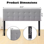 Tête de lit Costway pour lit double/Queen Size, en tissu de lin, capitonnée avec pieds en bois massif