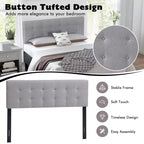 Tête de lit Costway pour lit double/Queen Size, en tissu de lin, capitonnée avec pieds en bois massif
