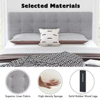 Tête de lit Costway pour lit double/Queen Size, en tissu de lin, capitonnée avec pieds en bois massif