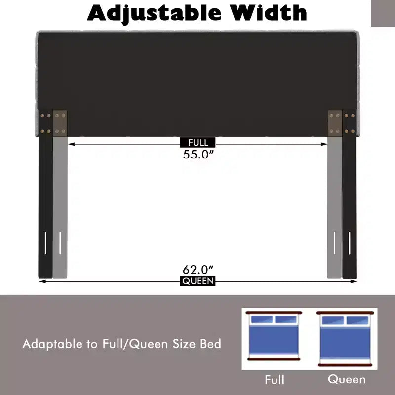 Tête de lit Costway pour lit double/Queen Size, en tissu de lin, capitonnée avec pieds en bois massif