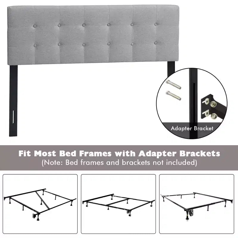 Tête de lit Costway pour lit double/Queen Size, en tissu de lin, capitonnée avec pieds en bois massif