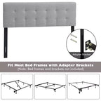 Tête de lit Costway pour lit double/Queen Size, en tissu de lin, capitonnée avec pieds en bois massif
