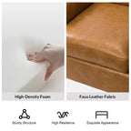 Lot de 2 fauteuils de salon transitionnels en cuir végétalien Gianluigi avec garniture cloutée pour chambre et salon | ART OF LIVING DESIGNS
