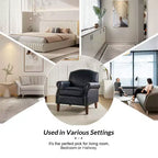 Lot de 2 fauteuils de salon transitionnels en cuir végétalien Gianluigi avec garniture cloutée pour chambre et salon | ART OF LIVING DESIGNS